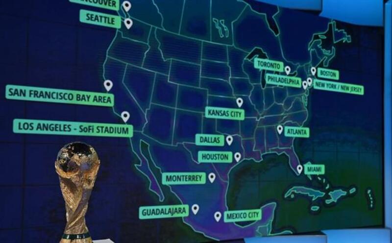 16 thành phố tại Bắc Mỹ sẽ tổ chức các trận đấu World Cup 2026, trải dài từ Canada, Mexico đến Mỹ.