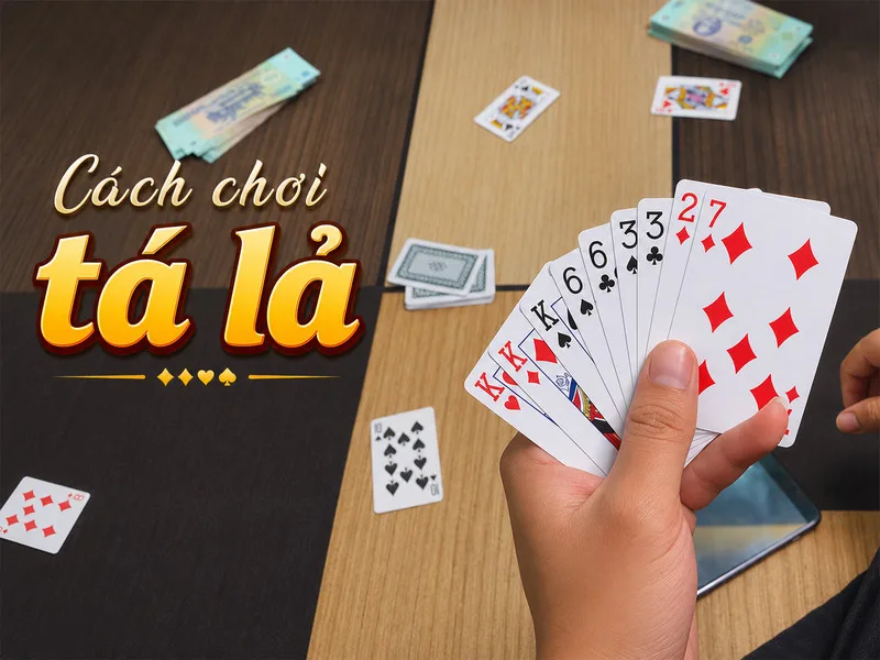 Cách chơi tá lả xoay quanh việc tạo Phỏm, loại bỏ bài rác và giữ tổng điểm cuối ván ở mức thấp.